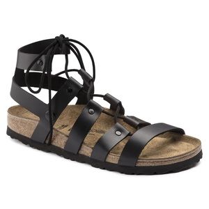 Birkenstock Papillio Cleo Black Leather Gladiator Sandal. Size 7.